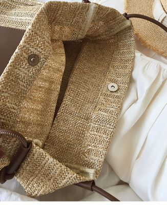 Vrouwen gepersonaliseerde Casual Tote met twee handgrepen/banden Zomer Sea Beach Trim Raffia Bag