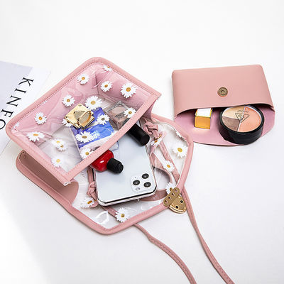 Kleine Daisy PVC Zomer Koreaanse Transparante Modellen Jelly Cell Phone Custom Tote Bag