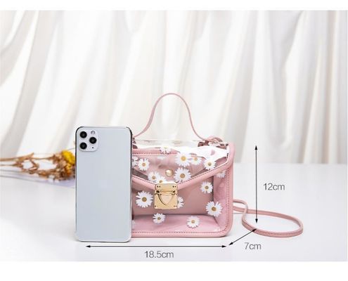 Kleine Daisy PVC Zomer Koreaanse Transparante Modellen Jelly Cell Phone Custom Tote Bag