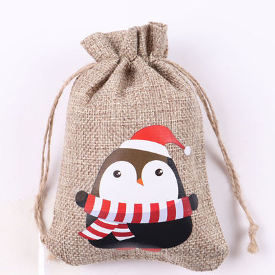 Aanvaardbaar OEM/ODM Kerstdoek met trekknoer Jute Bag voor dagelijkse schoolbehoeften