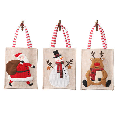 Kerstman Eland Kerstcadeau gestreepte linnen hangende beentote met aangepast logo