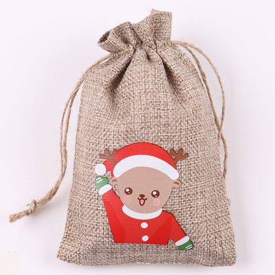 Aanvaardbaar OEM/ODM Kerstdoek met trekknoer Jute Bag voor dagelijkse schoolbehoeften
