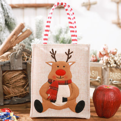 Kerstman Eland Kerstcadeau gestreepte linnen hangende beentote met aangepast logo