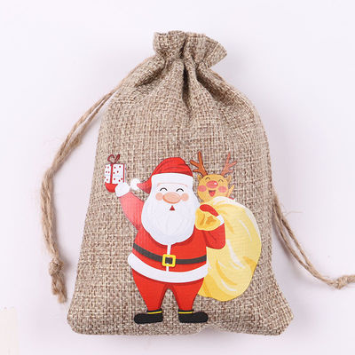 Aanvaardbaar OEM/ODM Kerstdoek met trekknoer Jute Bag voor dagelijkse schoolbehoeften
