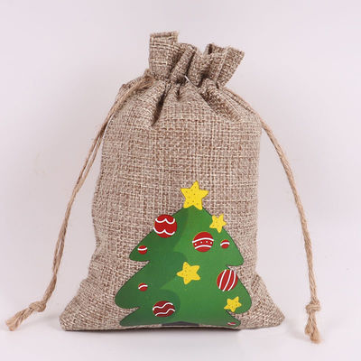 Aanvaardbaar OEM/ODM Kerstdoek met trekknoer Jute Bag voor dagelijkse schoolbehoeften