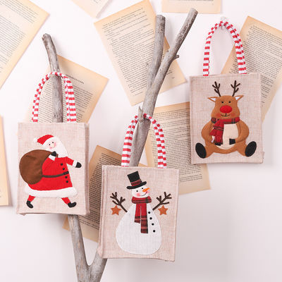 Kerstman Eland Kerstcadeau gestreepte linnen hangende beentote met aangepast logo