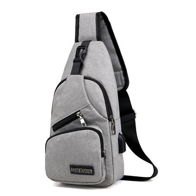 Zipper sluiting Canvas USB opladen Anti-diefstal borstzak voor mannen op korte reizen