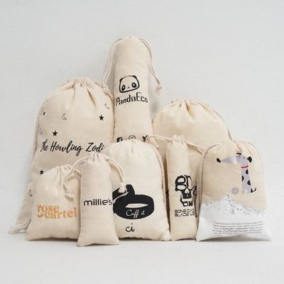 Biologisch katoen Mosselen Dubbele winkelen Canvas trekstreng zak stof zak voor handtas schoenen Custom Logo
