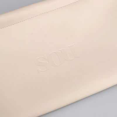 Op maat gemaakte kleur Luxury Lady PU Leather Drawstring Cosmetic Pouch met op maat gemaakte logo