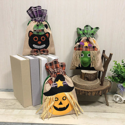 Gepersonaliseerde kleur Halloween snoepzak met trekstreng Niet-geweven creatieve cadeautas