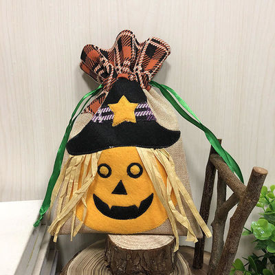 Gepersonaliseerde kleur Halloween snoepzak met trekstreng Niet-geweven creatieve cadeautas