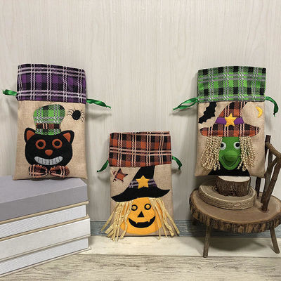 Gepersonaliseerde kleur Halloween snoepzak met trekstreng Niet-geweven creatieve cadeautas