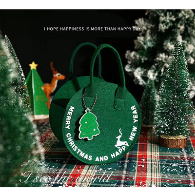 Modieus kerstfeeltas Rood kerstman winkeltas met ronde cadeautas