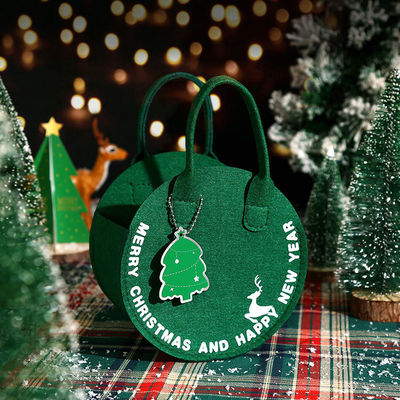 Modieus kerstfeeltas Rood kerstman winkeltas met ronde cadeautas
