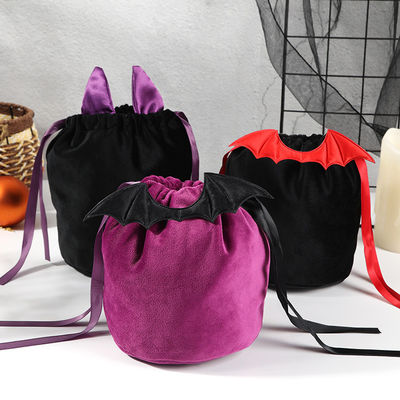 OEM/ODM Acceptabel Halloween Bat Bag met String Bag Decoration en Orange Candy Gift
