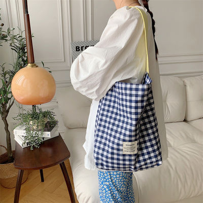 Gepersonaliseerde kleurplaat monogram vrouwen schoudertas grote capaciteit Gingham Tote tas