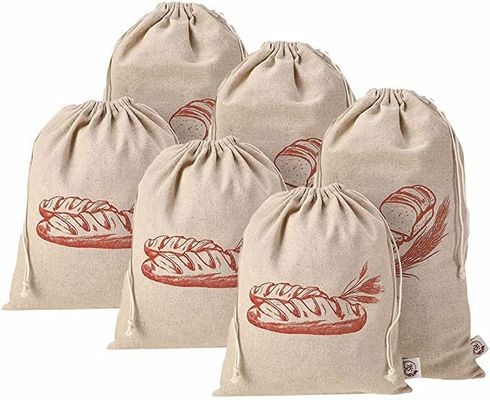 Zacht katoenen doek Juwelen zak Custom Logo Printed Drawstring Cosmetische verpakking