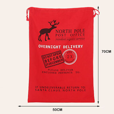 2023 Drawnstring 50x70 Soft Kids Red Santa Sack met touw Alle seizoenen OEM/ODM Acceptabel