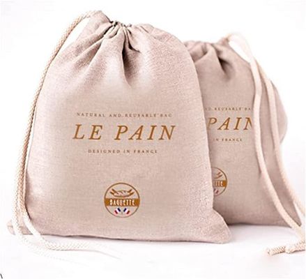 Zacht katoenen doek Juwelen zak Custom Logo Printed Drawstring Cosmetische verpakking