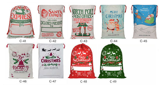 2023 Drawnstring 50x70 Soft Kids Red Santa Sack met touw Alle seizoenen OEM/ODM Acceptabel