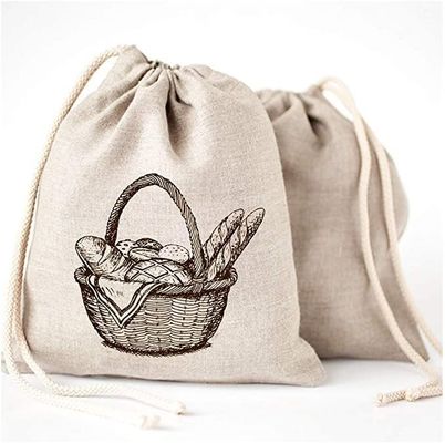 Zacht katoenen doek Juwelen zak Custom Logo Printed Drawstring Cosmetische verpakking