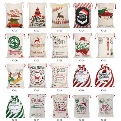 2023 Drawnstring 50x70 Soft Kids Red Santa Sack met touw Alle seizoenen OEM/ODM Acceptabel