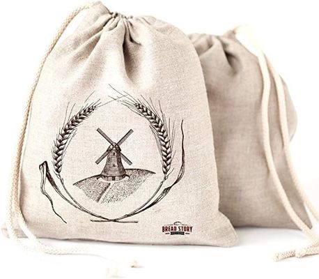 Zacht katoenen doek Juwelen zak Custom Logo Printed Drawstring Cosmetische verpakking