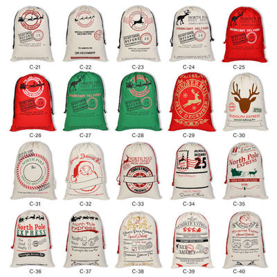 2023 Drawnstring 50x70 Soft Kids Red Santa Sack met touw Alle seizoenen OEM/ODM Acceptabel