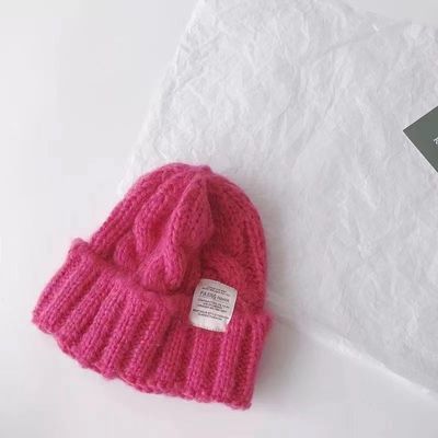 Gepersonaliseerd logo Vaste kleur Japanse Twist gebreide hoed voor de herfst en winter studenten