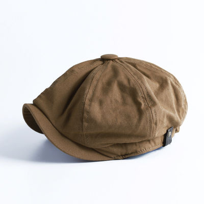 Lente- en herfsthoed voor mannen Gewone gekleurde wol baret met retro Engeland achthoekig ontwerp