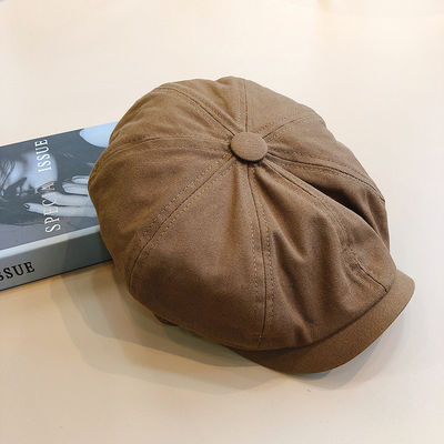 Lente- en herfsthoed voor mannen Gewone gekleurde wol baret met retro Engeland achthoekig ontwerp