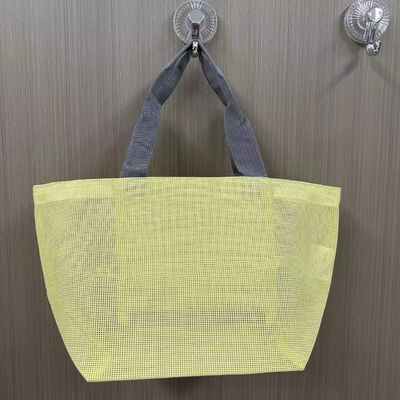 Gepersonaliseerde Logo Mesh Bags Herbruikbare Nylon Wire Mesh Shopping Tote Bag Mesh Beach Bag