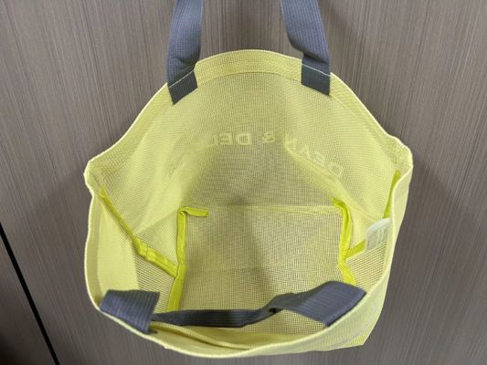 Gepersonaliseerde Logo Mesh Bags Herbruikbare Nylon Wire Mesh Shopping Tote Bag Mesh Beach Bag