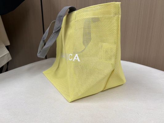 Gepersonaliseerde Logo Mesh Bags Herbruikbare Nylon Wire Mesh Shopping Tote Bag Mesh Beach Bag