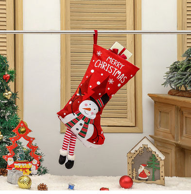 Open sluitend type kerst sokken decoratie sneeuwman cadeautag voor open haard hanger