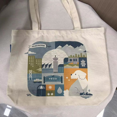 Nieuwste modieuze stijl Custom Printed Logo Design Katoenen zak met rits en doek