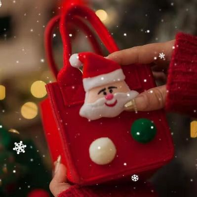 Rode kleurrijke veltzak Custom logo aanvaard kerstcadeautasje voor ins stijl