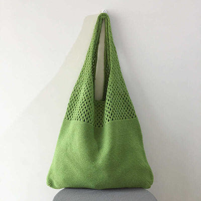 Customized Kleur gebreide stof Chic Retro dames schoudertas voor reizen en uitgaan