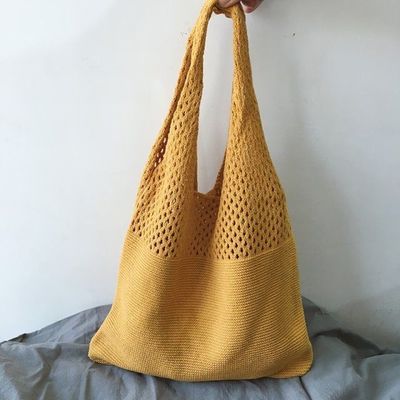 Customized Kleur gebreide stof Chic Retro dames schoudertas voor reizen en uitgaan
