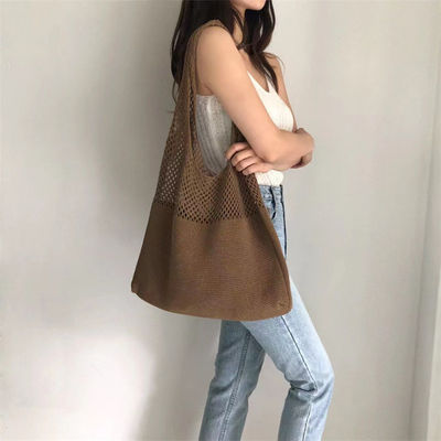 Customized Kleur gebreide stof Chic Retro dames schoudertas voor reizen en uitgaan