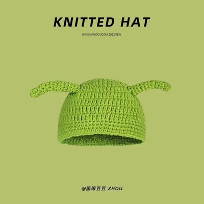 Unisex volwassen hoed feest Balaclava monster Shrek wol winter gebreide groene grappige bonnet Skullies hoed voor handgemaakt