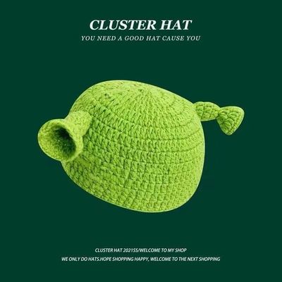Unisex volwassen hoed feest Balaclava monster Shrek wol winter gebreide groene grappige bonnet Skullies hoed voor handgemaakt