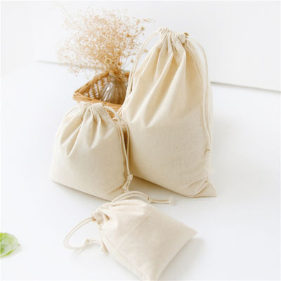 OEM/ODM Geaccepteerd Custom Logo Printed Cotton Linen Drawstring Bag voor Eco Friendly Gift