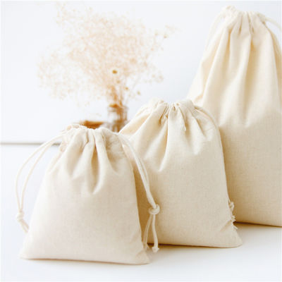 OEM/ODM Geaccepteerd Custom Logo Printed Cotton Linen Drawstring Bag voor Eco Friendly Gift