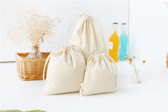 OEM/ODM Geaccepteerd Custom Logo Printed Cotton Linen Drawstring Bag voor Eco Friendly Gift