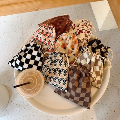 Custom Logo Print Canvas Cotton Jewelry Pouch Drawstring Shoe Bag voor mode stijl