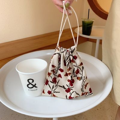 Custom Logo Print Canvas Cotton Jewelry Pouch Drawstring Shoe Bag voor mode stijl