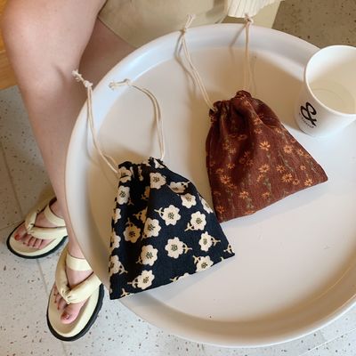 Custom Logo Print Canvas Cotton Jewelry Pouch Drawstring Shoe Bag voor mode stijl