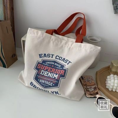 Handled Style Custom Full Printed Logo Big Canvas Tote Bag voor winkelen en strand