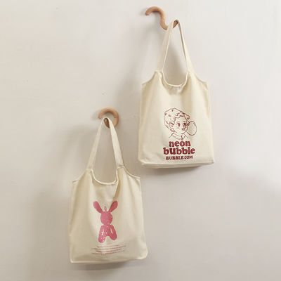 Handled Style Custom Full Printed Logo Big Canvas Tote Bag voor winkelen en strand